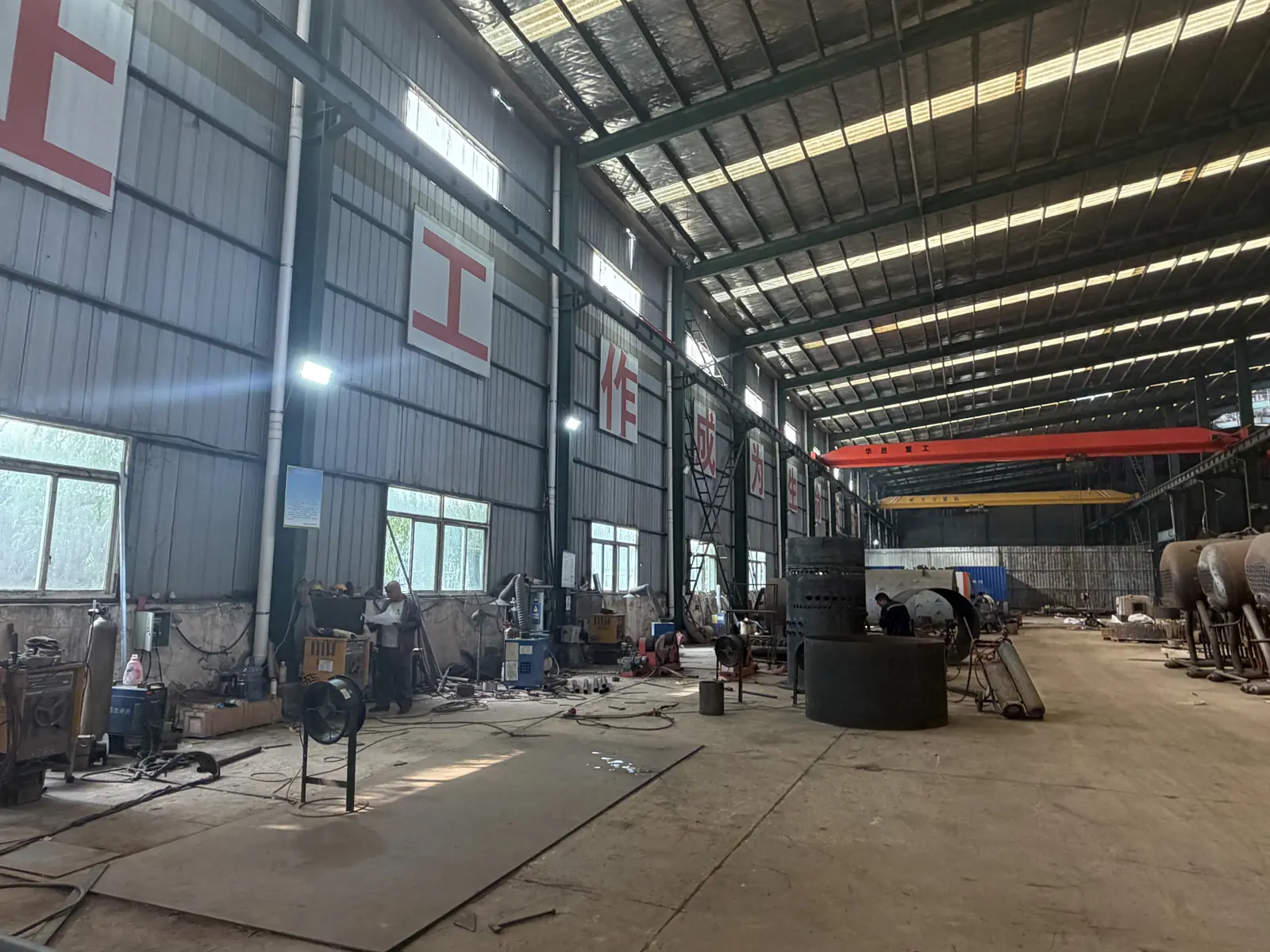 JINHONG fabrication and welding work area inside the boiler factory