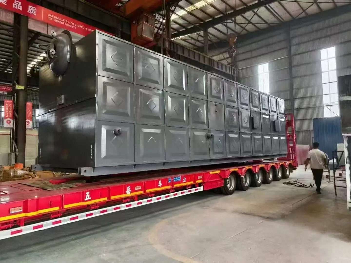 JINHONG industrial boiler secured on heavy transport trailer for Bangladesh project