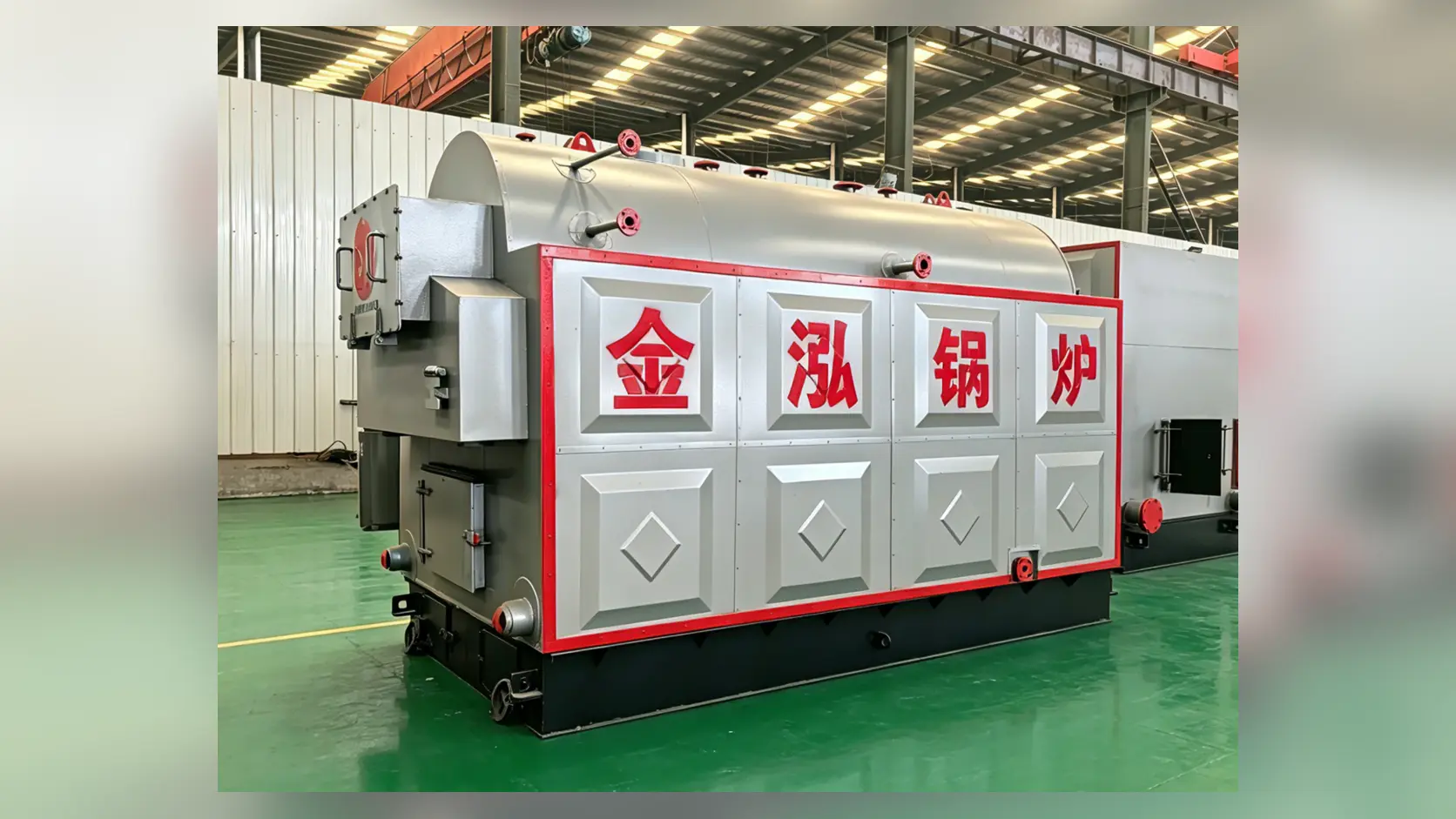 JINHONG DZH manual-feed biomass steam boiler in the workshop