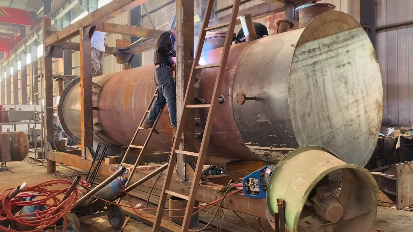 Industrial steam boiler shell and pressure part fabrication