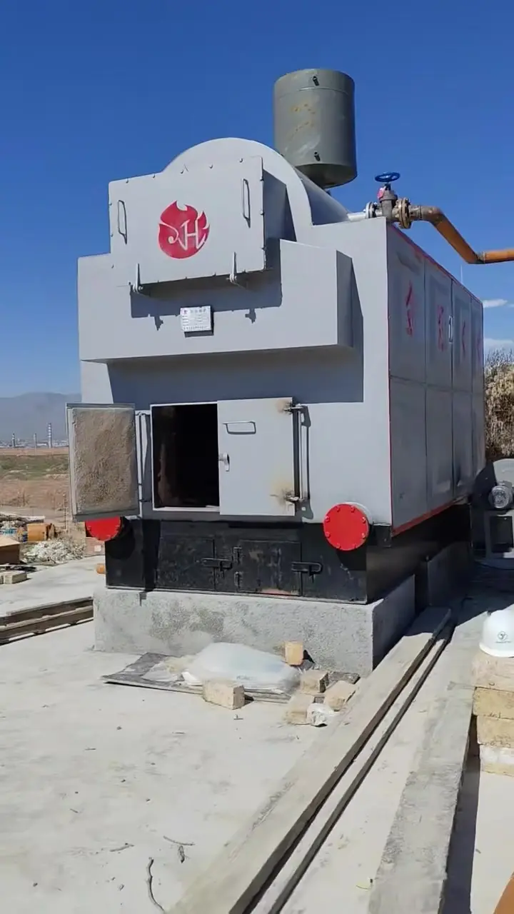 JINHONG biomass steam boiler installed at an oilseed processing customer site in Uzbekistan