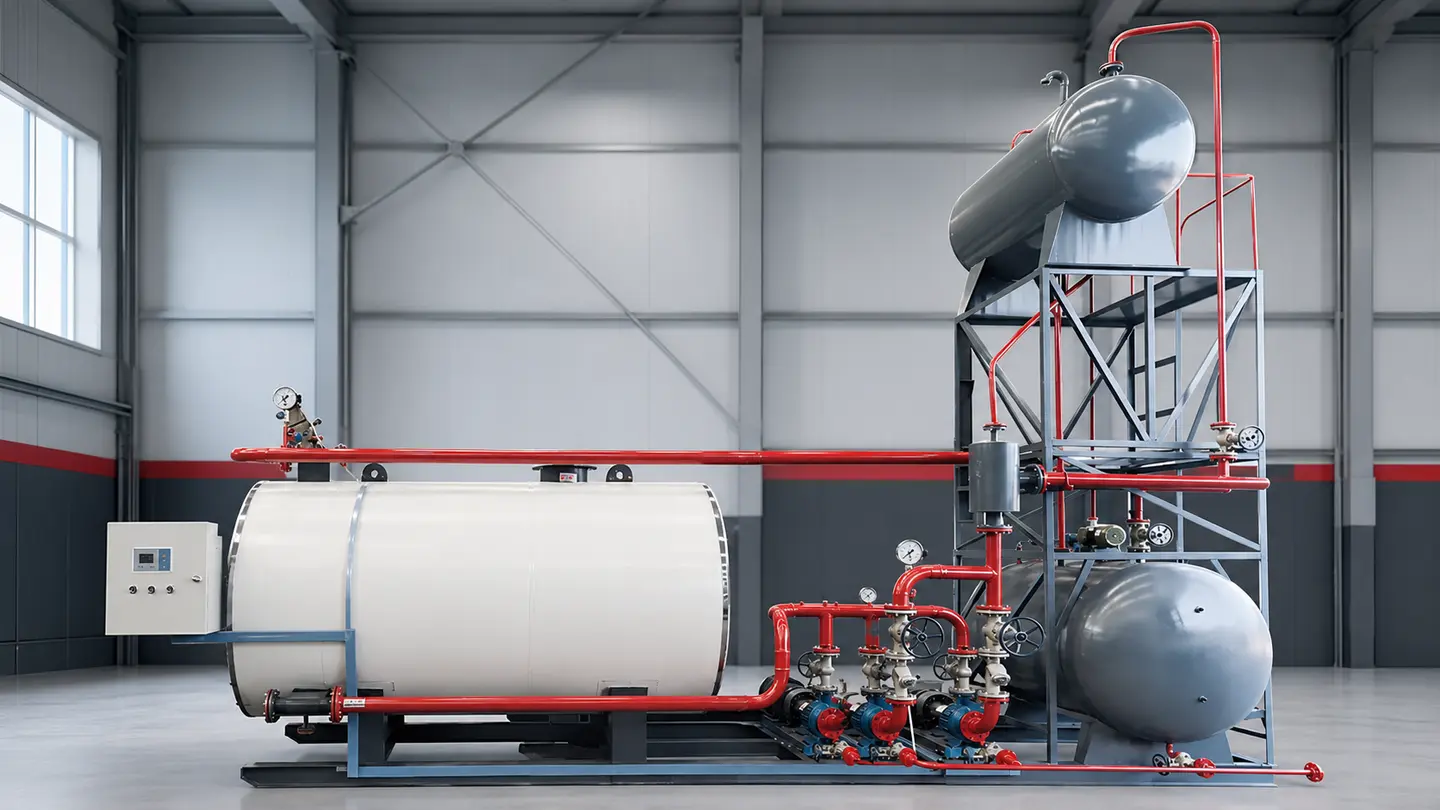 Industrial thermal oil heater representing heat medium selection