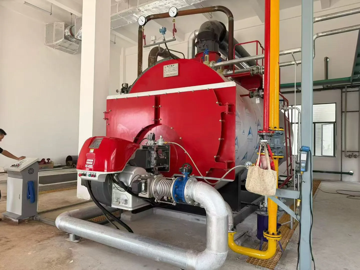 WNS steam boiler and connected piping at the Egypt textile project